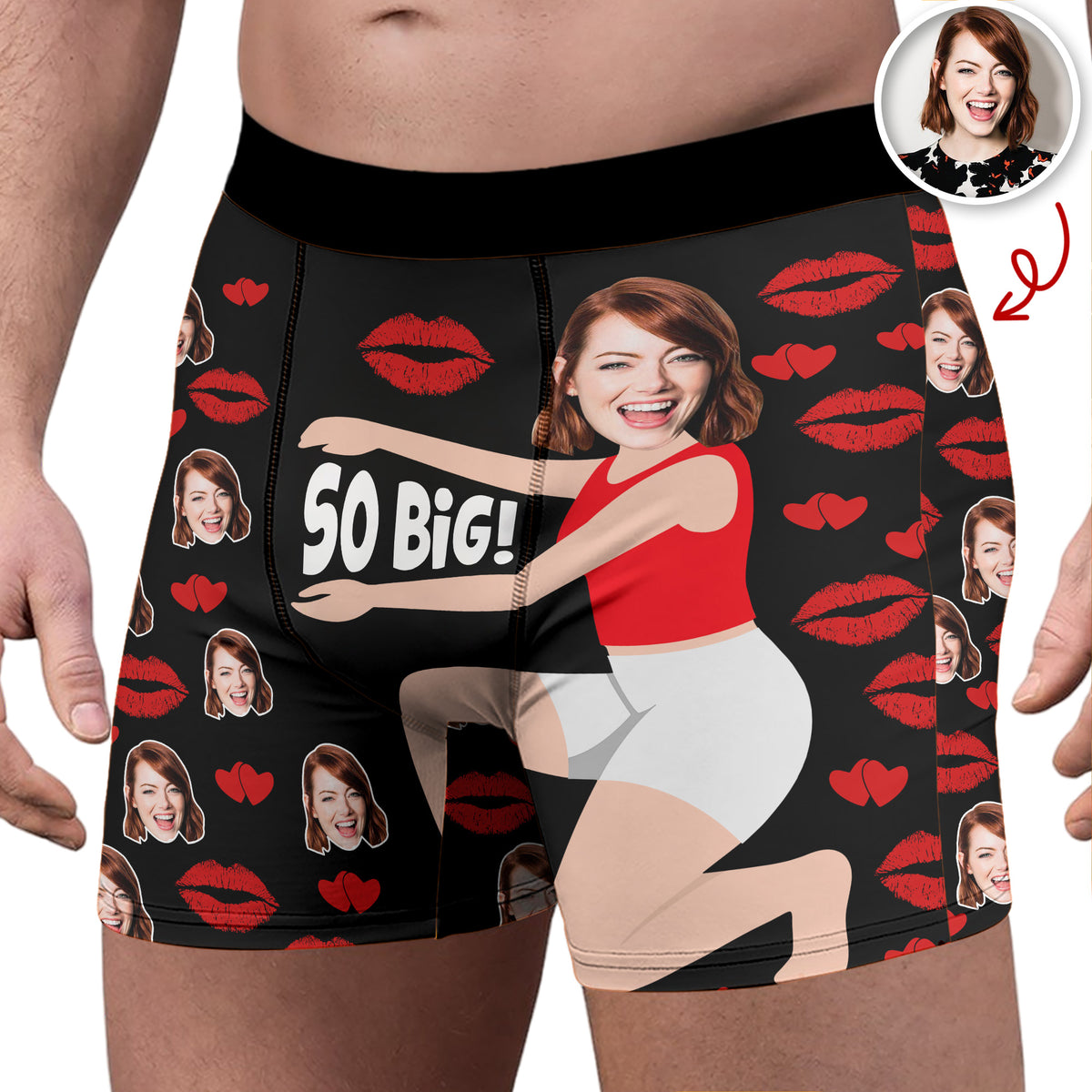 Custom Funny Photo So Big! Personalized Men's Boxer Valentine Gift,  Anniversary Gift HA75 898932