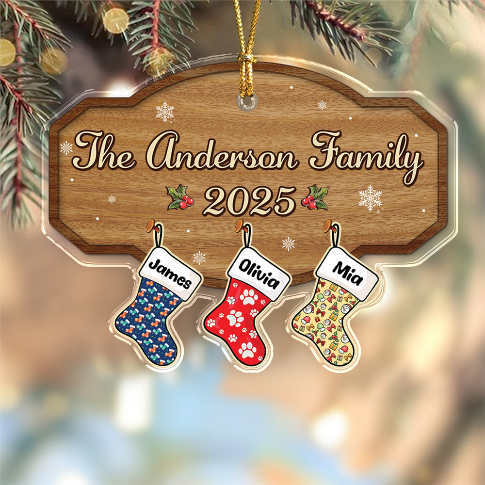 Family With Pets Personalized Acrylic Ornament CH07 899564