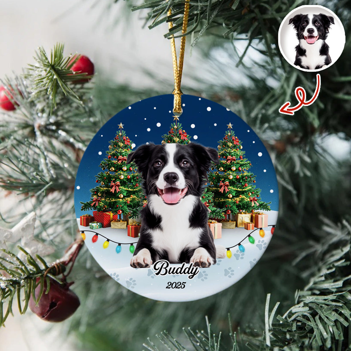 Custom Pet Photo - Personalized Christmas Ceramic Ornament For Pet Lovers CH07 899690