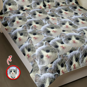 Custom Funny Cat Photo Portrait Bedding Set Birthday, Christmas Gift For Cat Lover CH07 899194