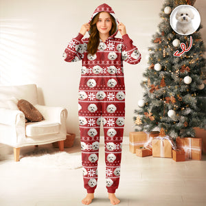Custom Dog Photo May Your Christmas Be Furry And Bright Onesie Pajamas HO82 900396