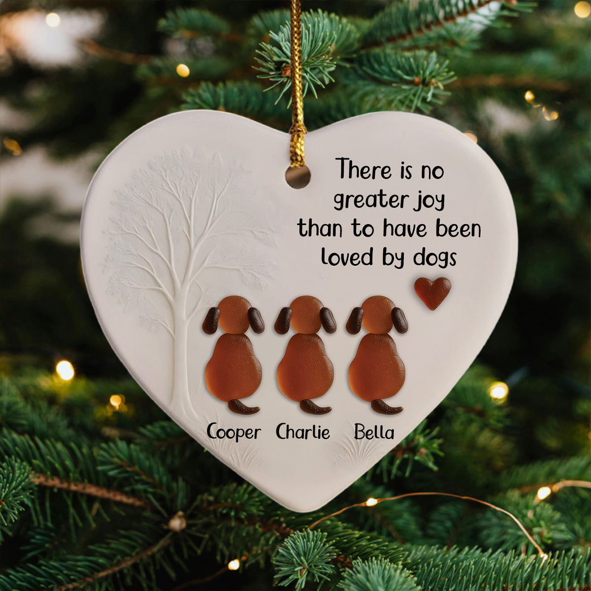 Personalized Loved By A Dog Heart Ceramic Ornament TH10 896637