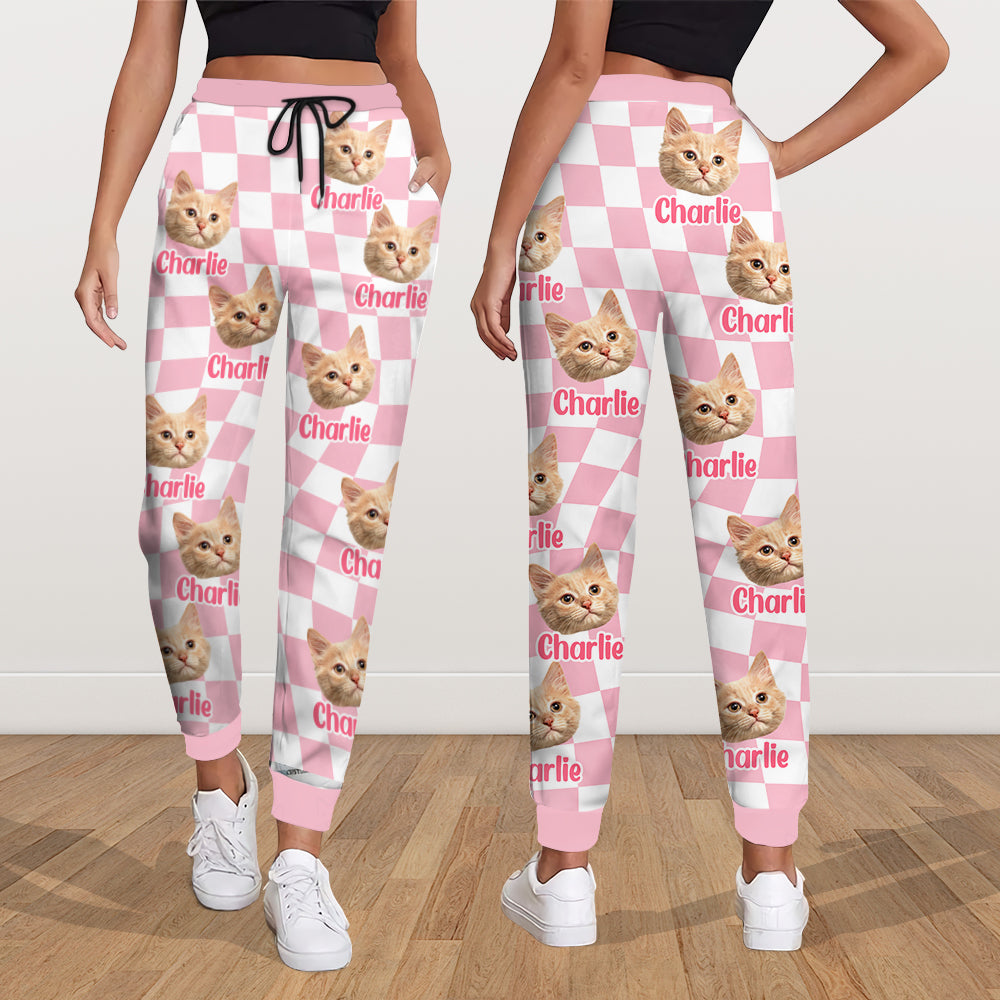 Custom Photo Dog Cat - Checkerboard Street Style Sweatpants HA75 892616