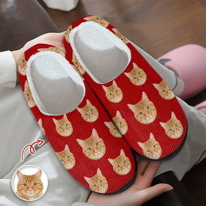 Custom Funny Face Cat Pet Slippers Gift For Cat Lovers, Pet Owner HA75 897508