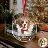 Custom Dog Photo Forever Loved Memorial Glass Ornament HA75 897034