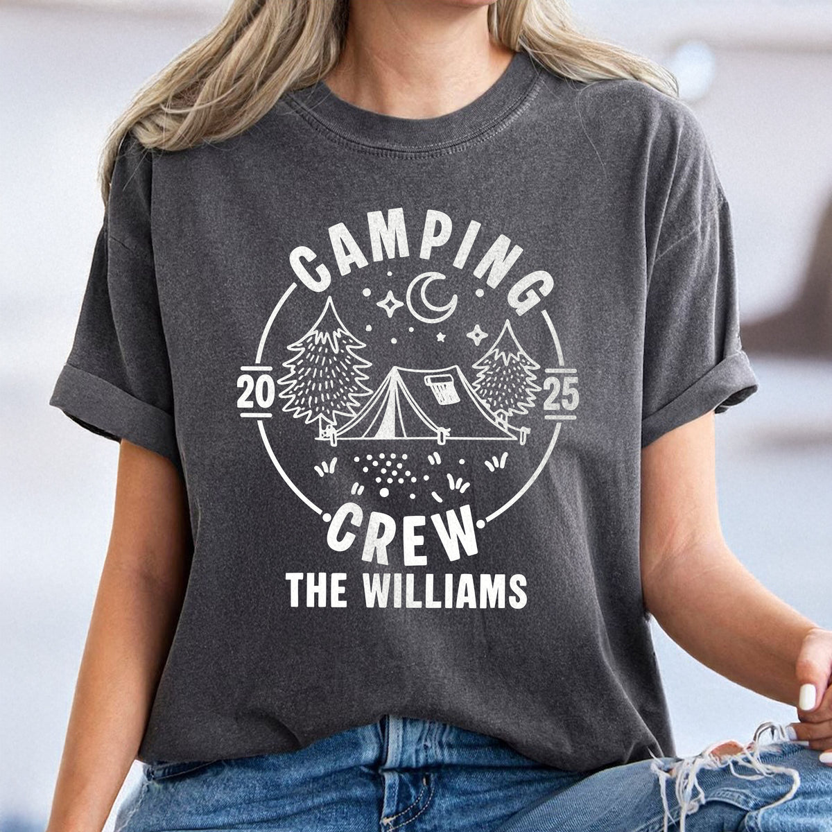 Custom Family Camping Crew Shirts 2025 - Matching Family Comfort Color Shirt LM32 895981