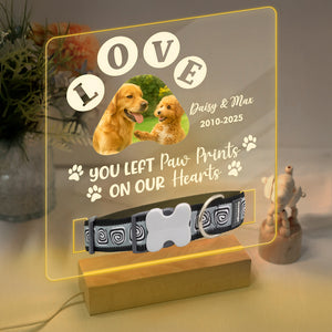 Custom Photo You Left Paw Prints On Our Hearts Memorial Acrylic Collar Frame CH07 896074