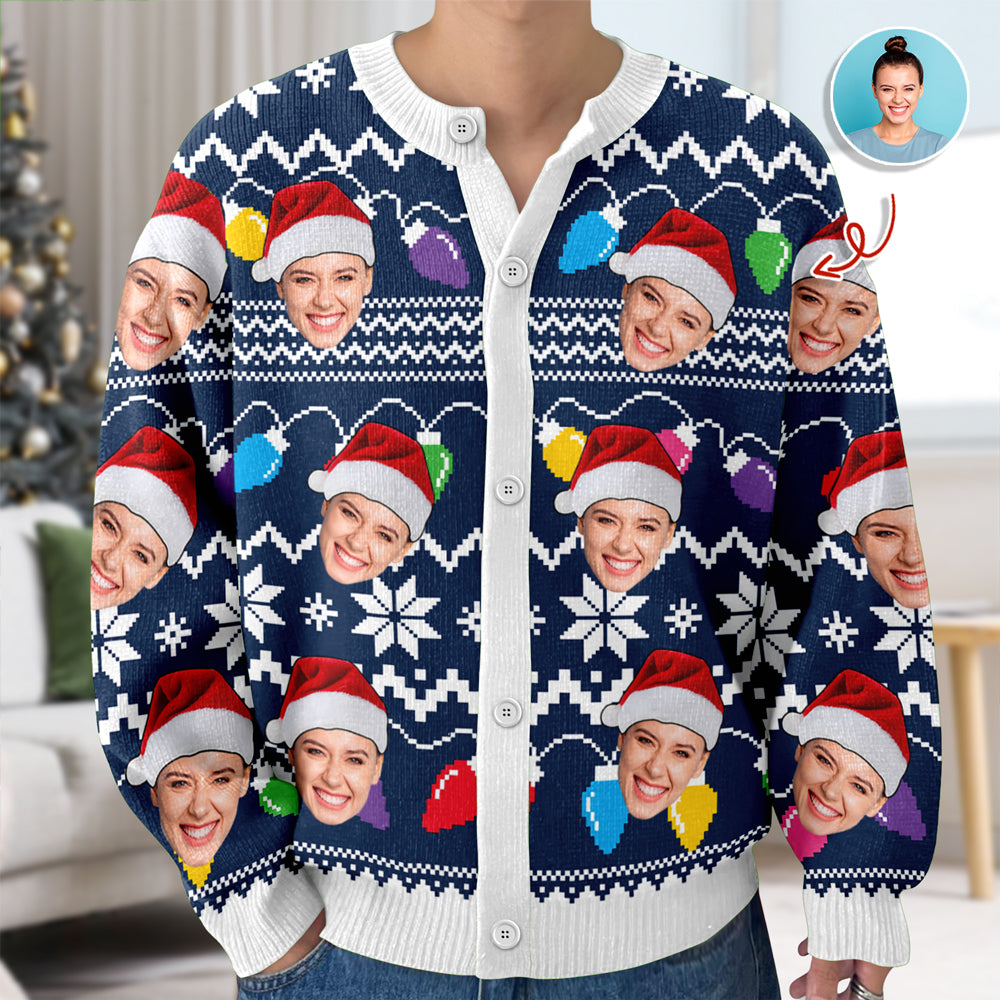 Custom Funny Photo Xmas Leds Cardigan Gift For Family HO82 900268