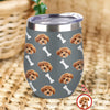 Custom Pet Photo With Icon Wine Tumbler For Dog And Cat Lovers TH10 894275