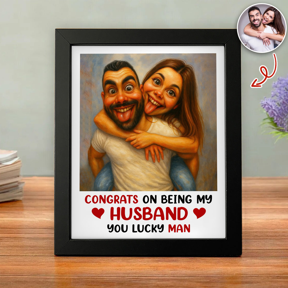 Custom Couple Photo Congrats On Being My Husband Picture Frame LM32 893921