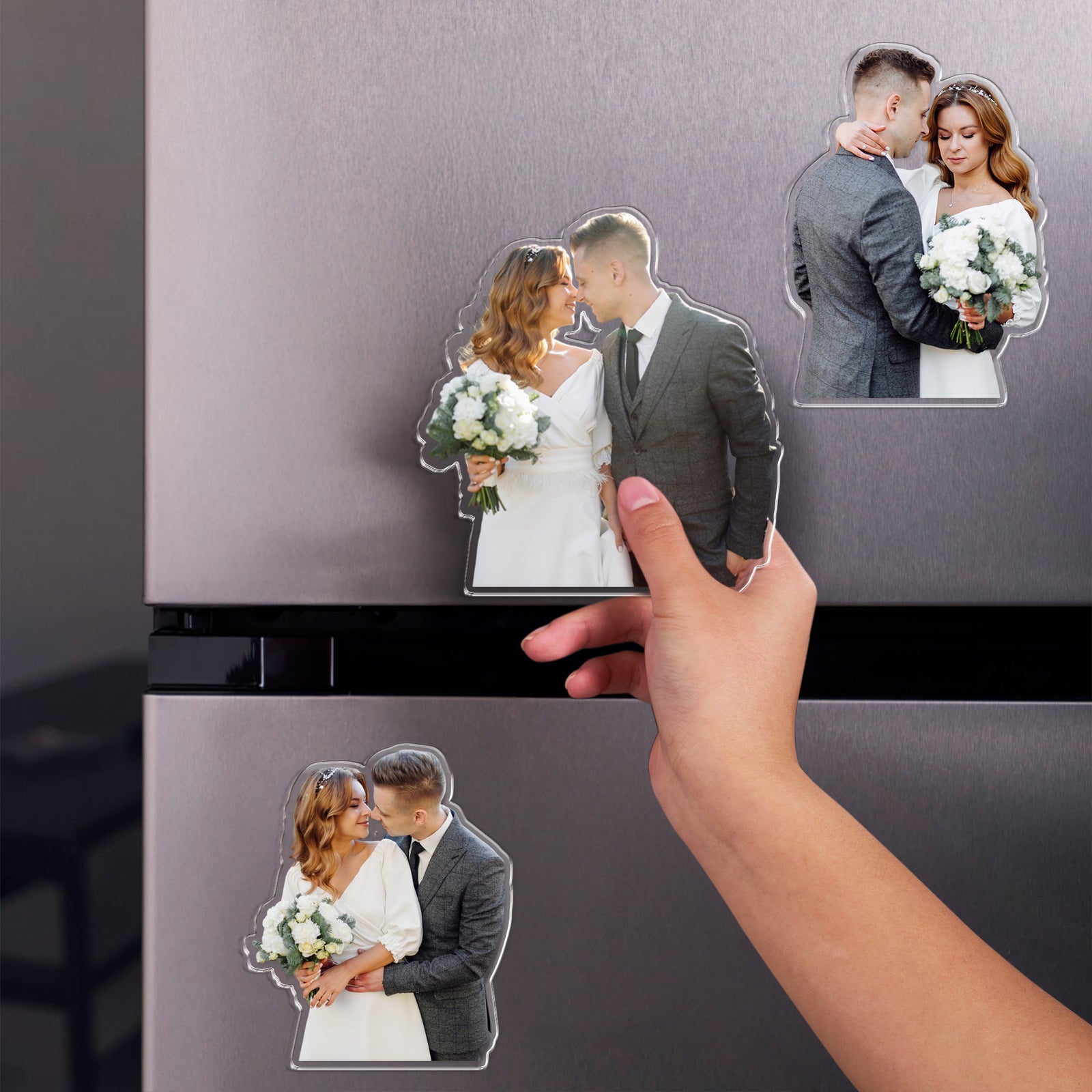 Custom Couple Photo Acrylic Fridge Magnet Gift For Couple HO82 900790