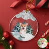 Custom Dog Photo Metal Top Glass Ornament For Christmas HA75 897170