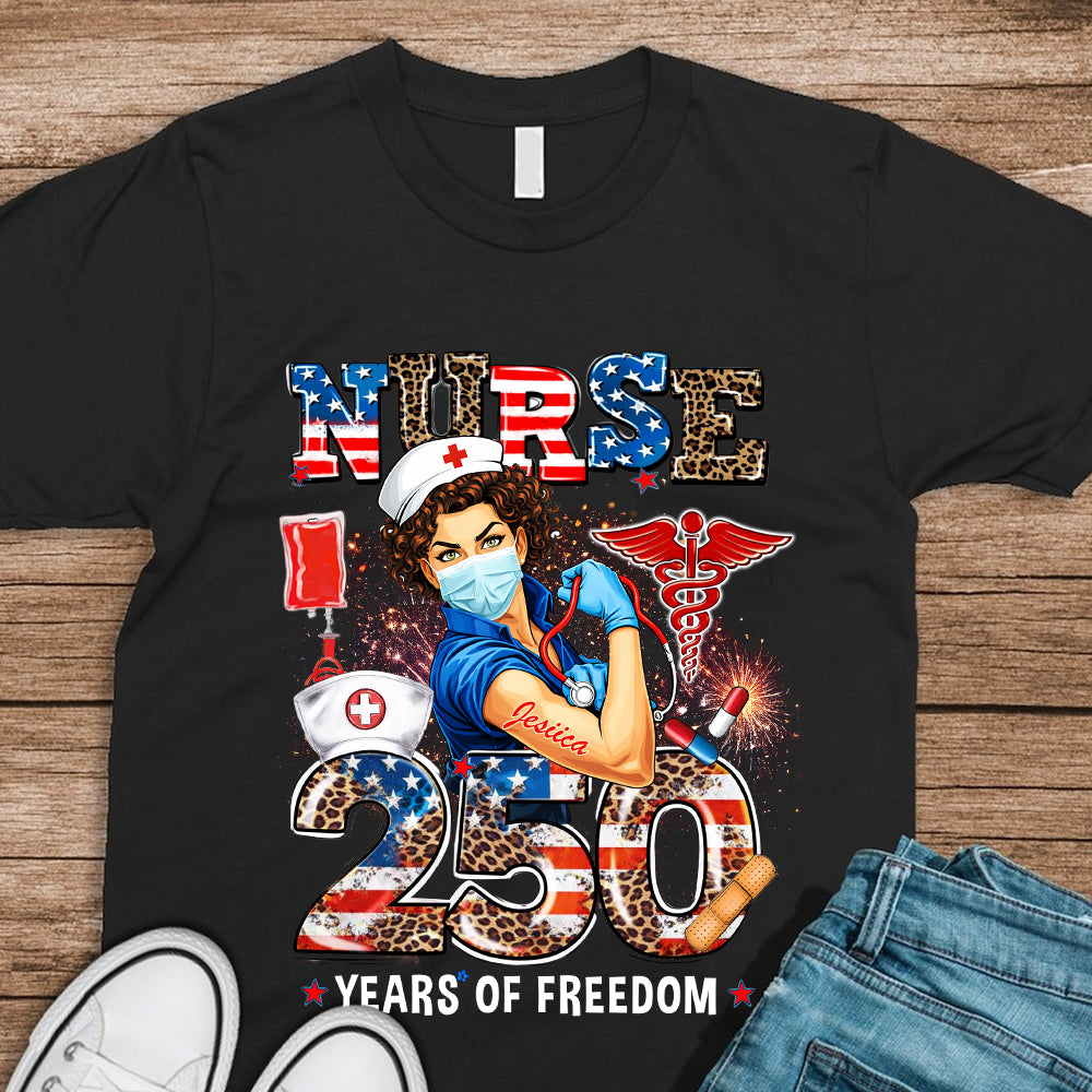America Nurse 250 Years Of Freedom Dark Shirt TH10 898717