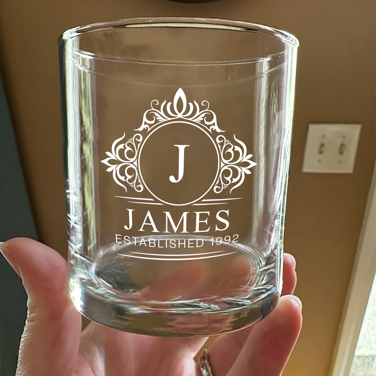 Custom Name And Established Whiskey Glass Gift For Dad TH10 894495