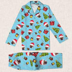 Custom Dog Photo Ho Ho Ho Pajamas Funny Christmas Gift For Dog Lovers CH07 896296