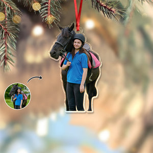 Custom Horses Photo - Personalized Acrylic Ornament For Family HO82 894654