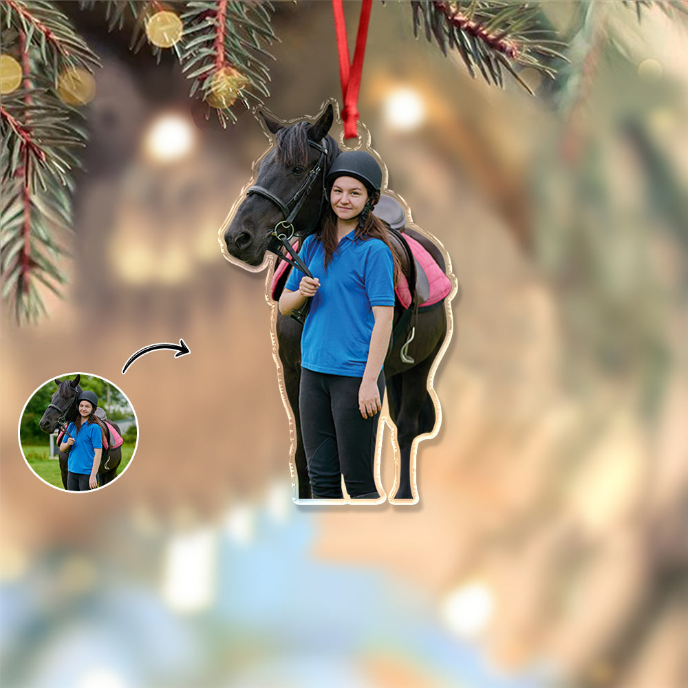 Custom Horses Photo - Personalized Acrylic Ornament For Family HO82 894654