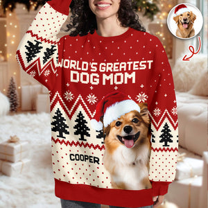 Custom Photo World's Greatest - Personalized Ugly Sweater For Dog Lovers LM32 895561