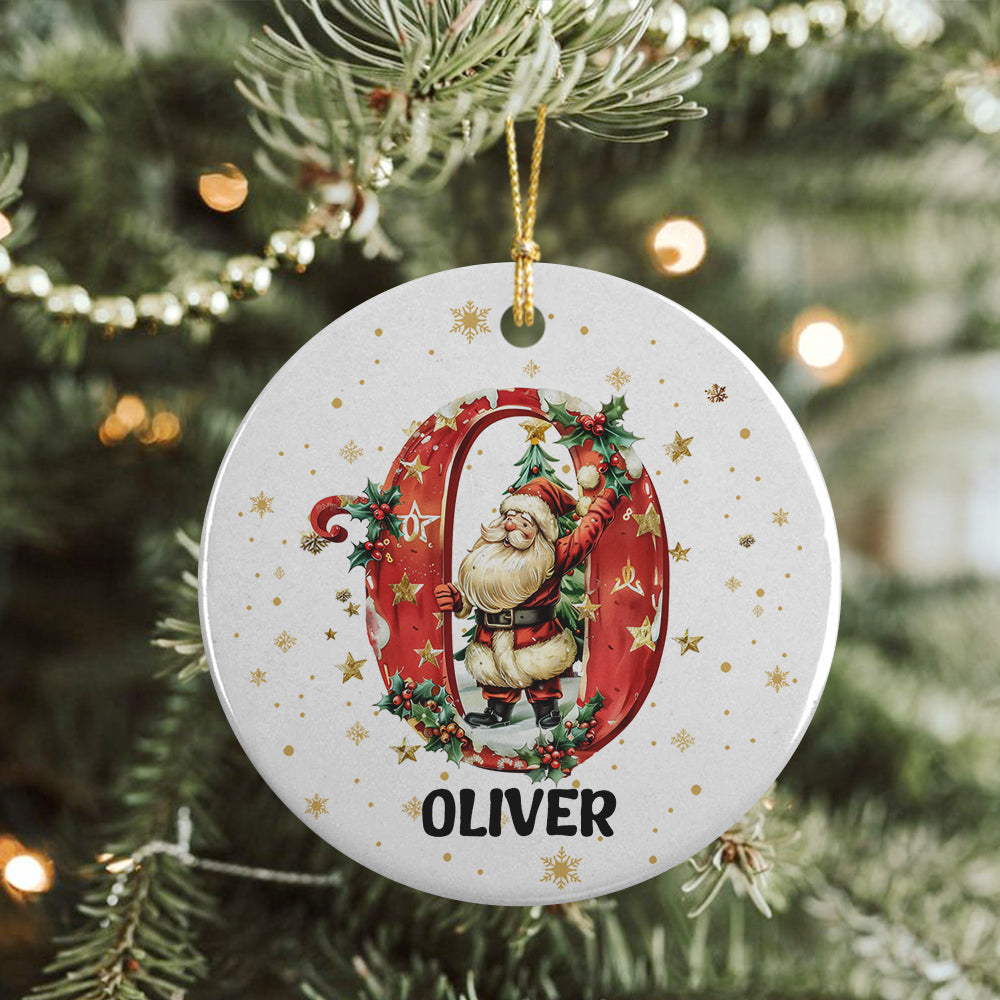 Custom Name Alphabet Ceramic Ornament - Personalized Christmas Gift for Family and Friends TH10 896313