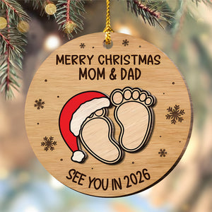 Christmas Baby Shower - Personalized Wood Ornament Gifts For New Moms, New Dads, New Parents CH07 899282