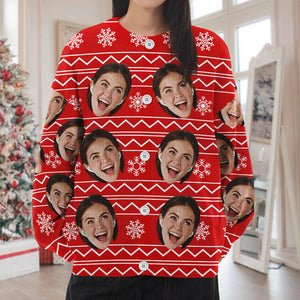 Custom Face Photo With Christmas Pattern Ugly Cardigan CH07 899820