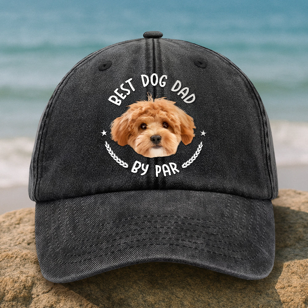 Custom Photo Best Dog Dad, Cat Dad By Par Washed Denim Baseball Cap HA75 892482