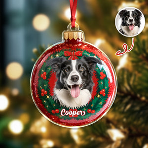 Custom Photo Dog Christmas Acrylic Ornament HA75 897566