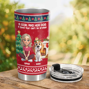 A Girl And Her Dog Christmas Fat Tumbler TH10 896333