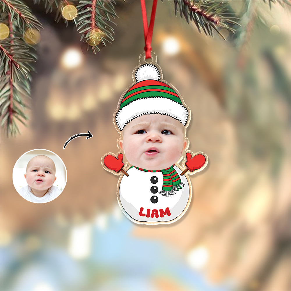 Custom Photo Baby Santa Claus Christmas Acrylic Ornament Xmas Decor HA75 897248