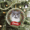 Custom Photo Cat Personalized Ceramic Ornament Christmas Gift For Cat Lovers HA75 897046