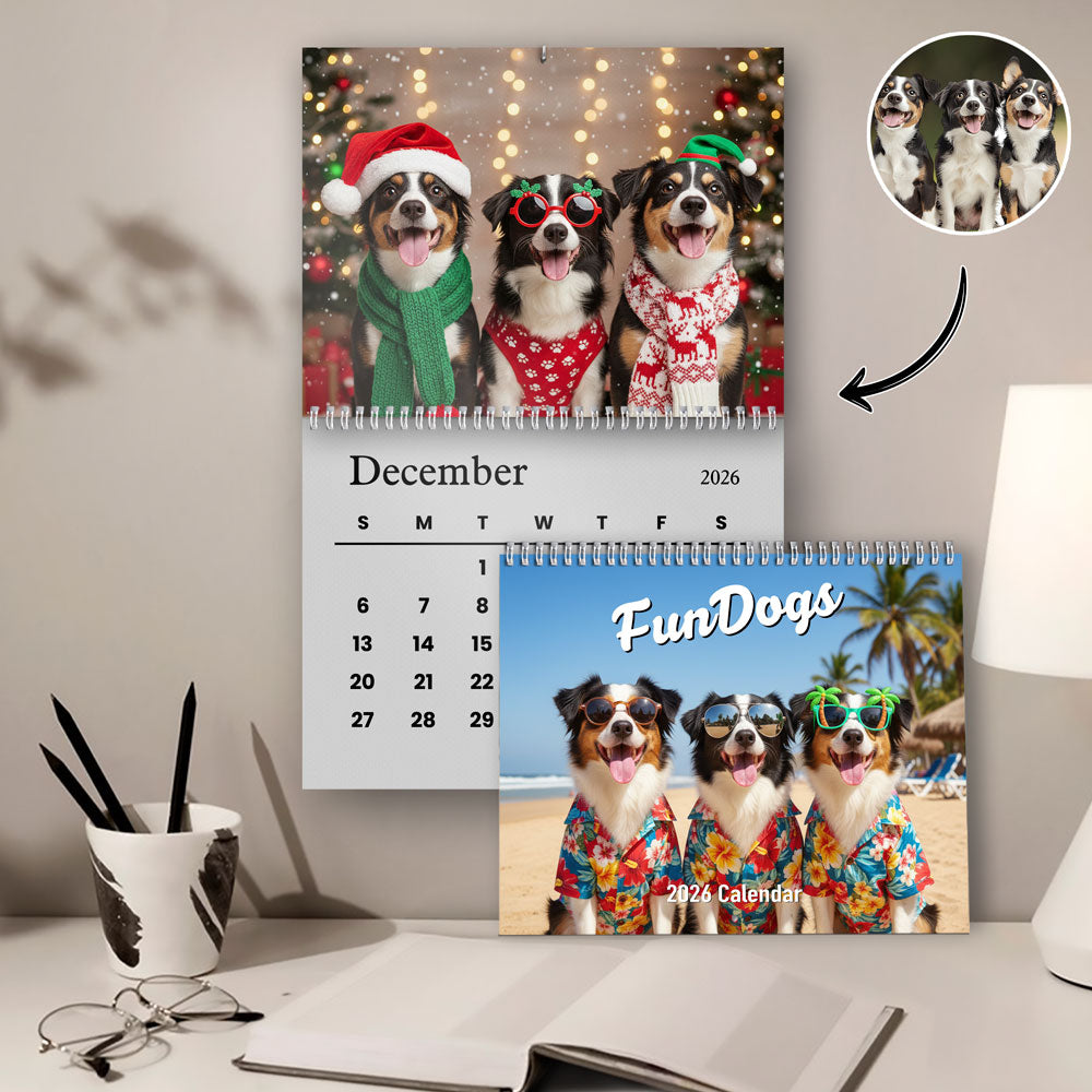 Dog Calendar 2026 Wall Calendar Custom Dog Photo Funny Style Wall Calendar CH07 895382