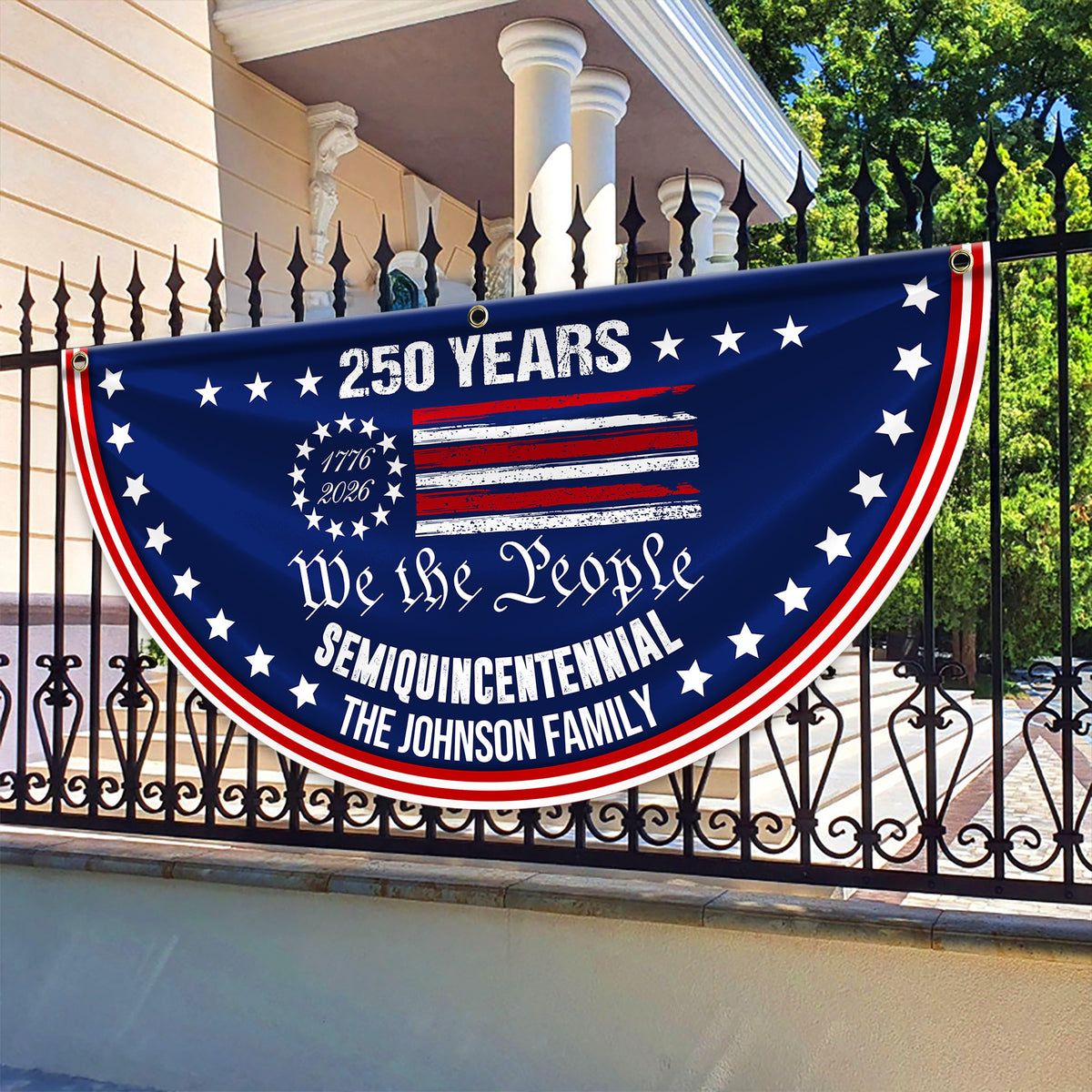 Custom Family Name We The People America 250 Years Non-Pleated Fan Flag CH07 910240