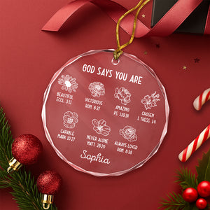Personalized God Says You Are Glass Circle Ornament Gift For Christmas TH10 894799