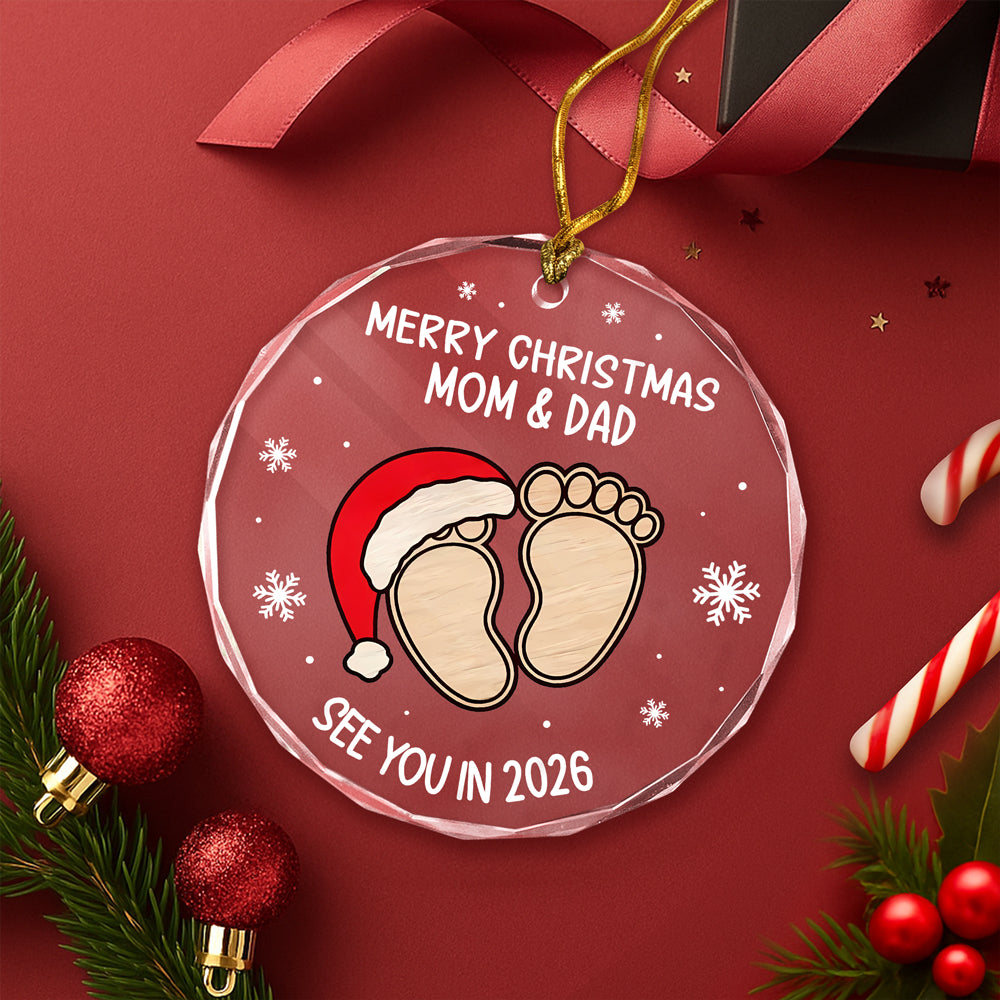 Christmas Baby Shower - Personalized Glass Ornament Gifts For New Moms, New Dads, New Parents CH07 899280