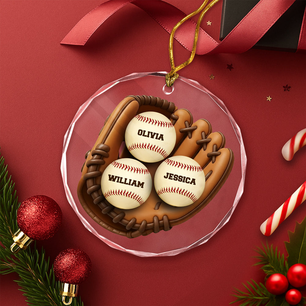 Custom Baseball Family Name Glass Ornament TH10 896475