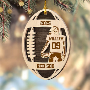 Personalized Football Player 2-Layer Wooden Ornament For Sport Lovers CH07 899466