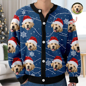 Custom Puppy Photo Personalized Dog Lovers Christmas Cardigan CH07 899896