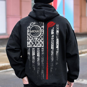 Custom Name American Flag Golf Back Personalized Back Side Dark Shirt HA75 898568