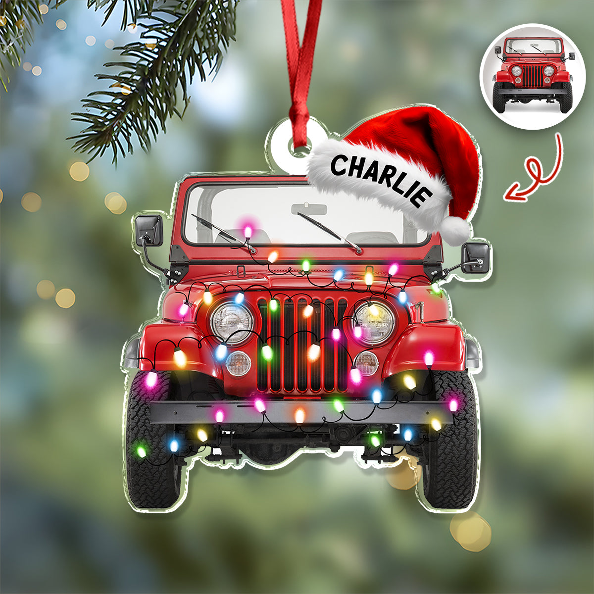 Custom Car Photo Acrylic Ornament  For Christmas TH10 894439