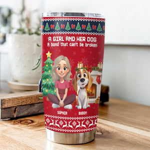 A Girl And Her Dog Christmas Fat Tumbler TH10 896333