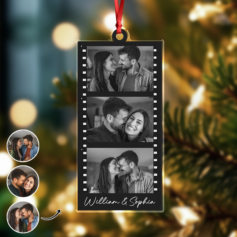 Custom Photo Couple Strip Acrylic Ornament Couple Gift HA75 897582