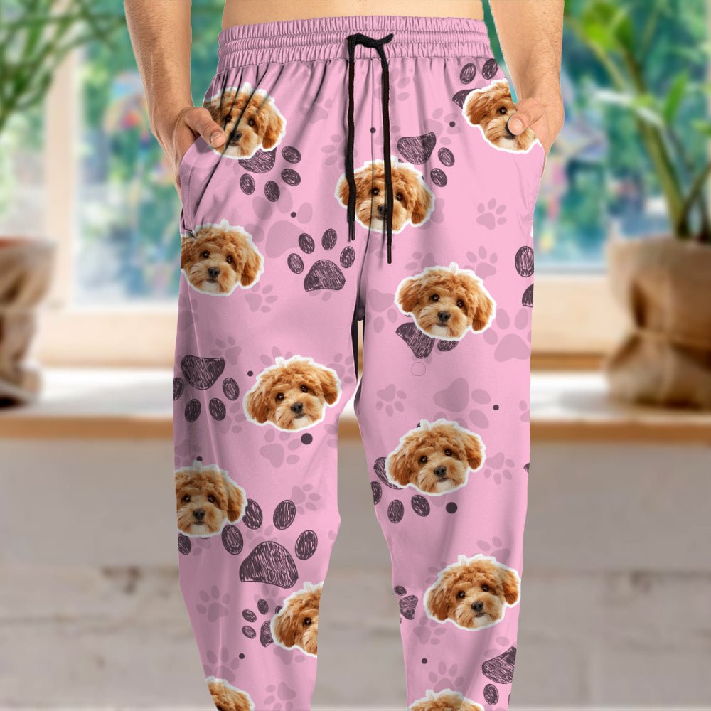 Custom Photo Dog Cat Paw Pattern Sweatpants HA75 892612