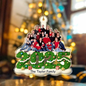 Custom Photo Green Christmas Tree Family Acrylic Ornament Gift For Mom, Dad, Brother, Sister, Kids HO82 900212
