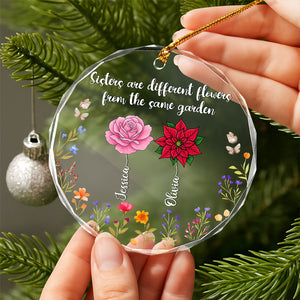 Personalized Gift Sisters Are Different Flowers Glass Ornament LM32 895411