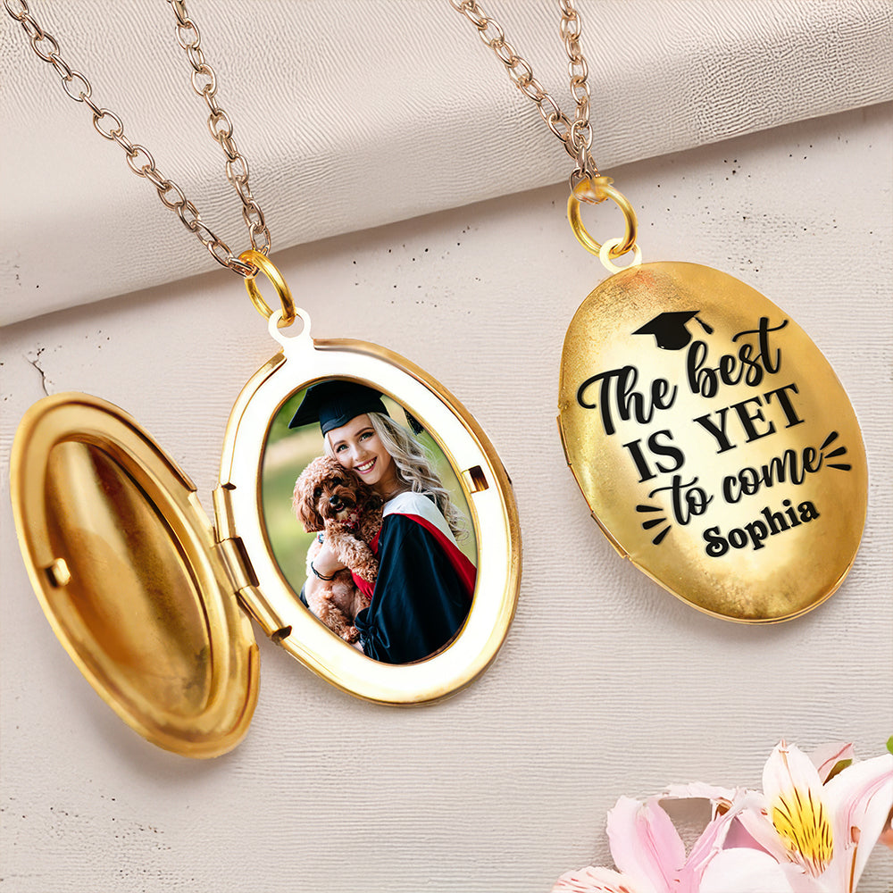 Custom Photo A Sweet Ending To A New Beginning Locket Necklace Graduation Gift HA75 892298