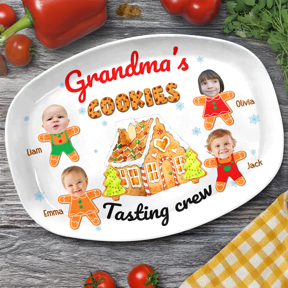 Custom Photo Cookie Tasting Crew Family Platter Christmas Gift For Mom And Grandma CH07 896226