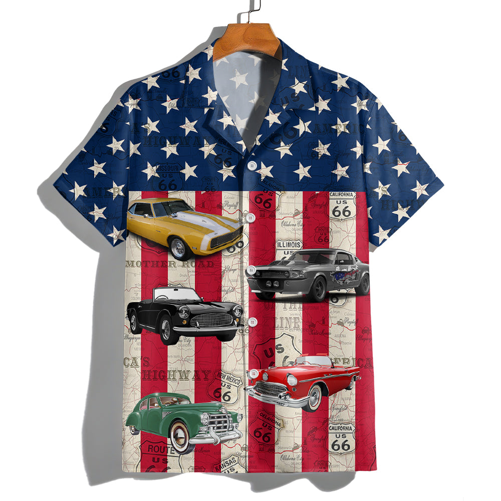 Custom Car Photo With America Flag Hawaii Shirt TH10 894079