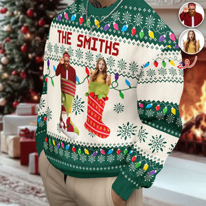 Custom Photo Christmas Socks Funny Family Friends Ugly Sweater HO82 900140
