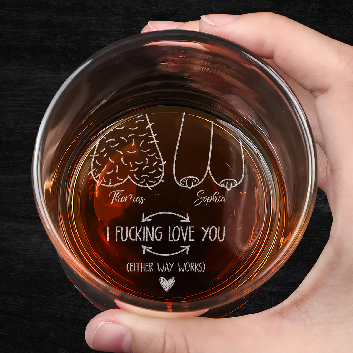 I F*cking Love You Funny Valentine Engraved Whiskey Glass Naughty Gifts For Him Her CH07 910078