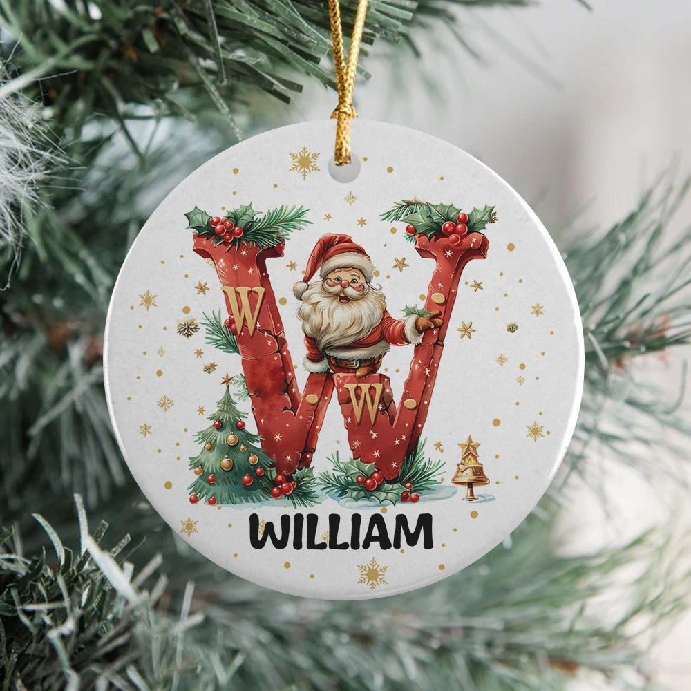 Custom Name Alphabet Ceramic Ornament - Personalized Christmas Gift for Family and Friends TH10 896313